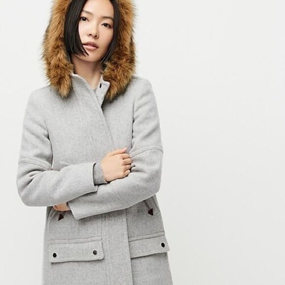 NWT. JCrew Chateau parka in Italian stadium wool Sz 0 - Picture 2 of 8